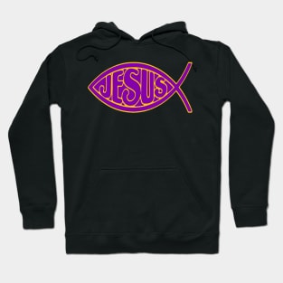 JESUS FISH PURPLE GOLD ICHTHYS CHRIST CHRISTIAN Hoodie